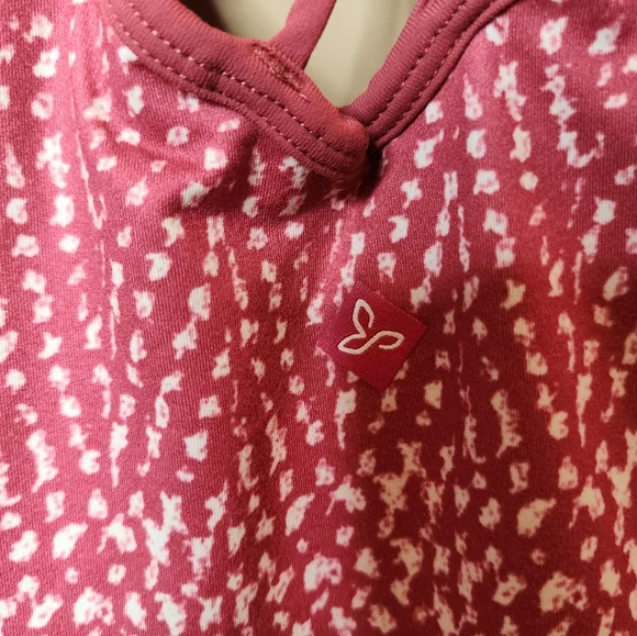 Prana Elixir Racerback Dress Crushed Cran Sumatra Pink Red Built In Bra Medium - Picture 2 of 16
